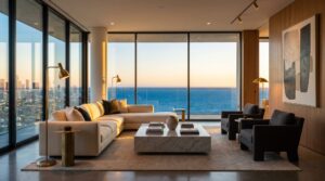 Living room facing the open ocean