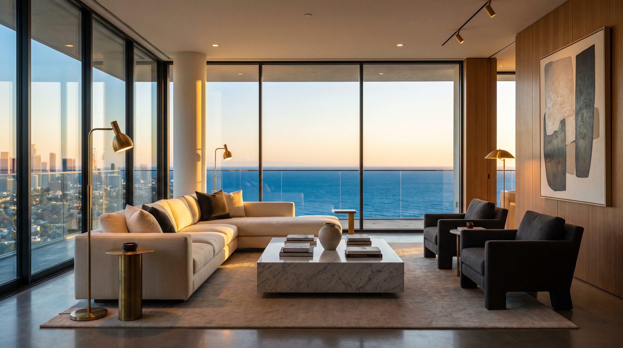 Living room facing the open ocean